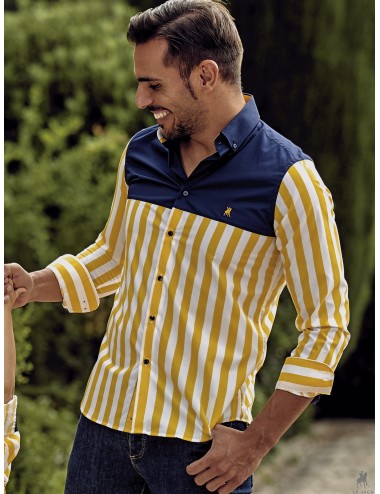 Camisa Hombre Combinada dos Colores La Jaca